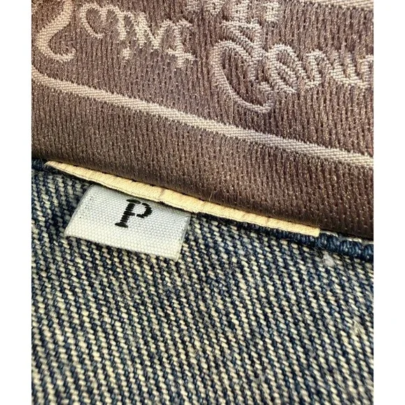 Vintage 80s Denim Jacket Rope Trim Gold Buttons Oversized Western - Picture 3 of 12